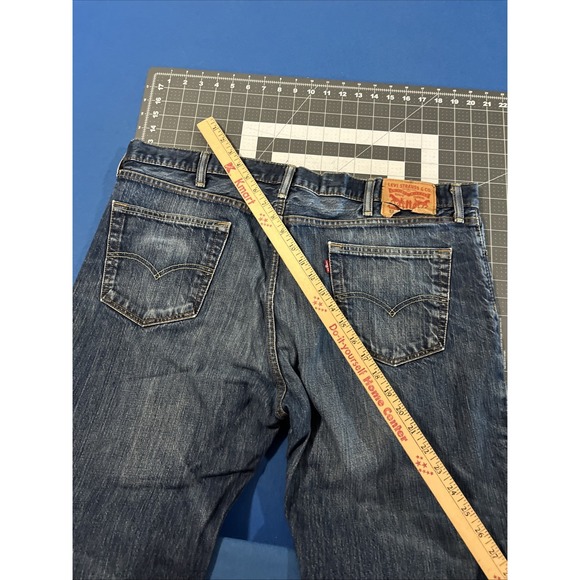 Levi's 511 Slim Fit Jeans Mens 42x32 Blue Fade / Wallet 100% Cotton - Picture 3 of 9